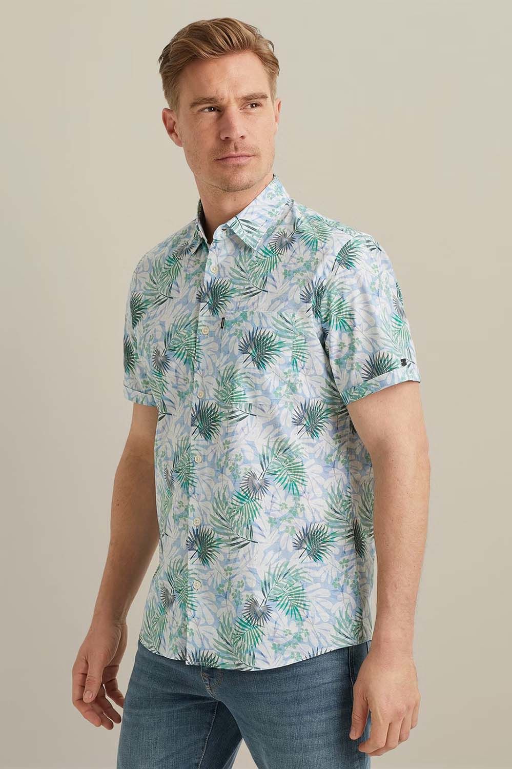 Vanguard Short Sleeve Shirt Print on fine p Wit