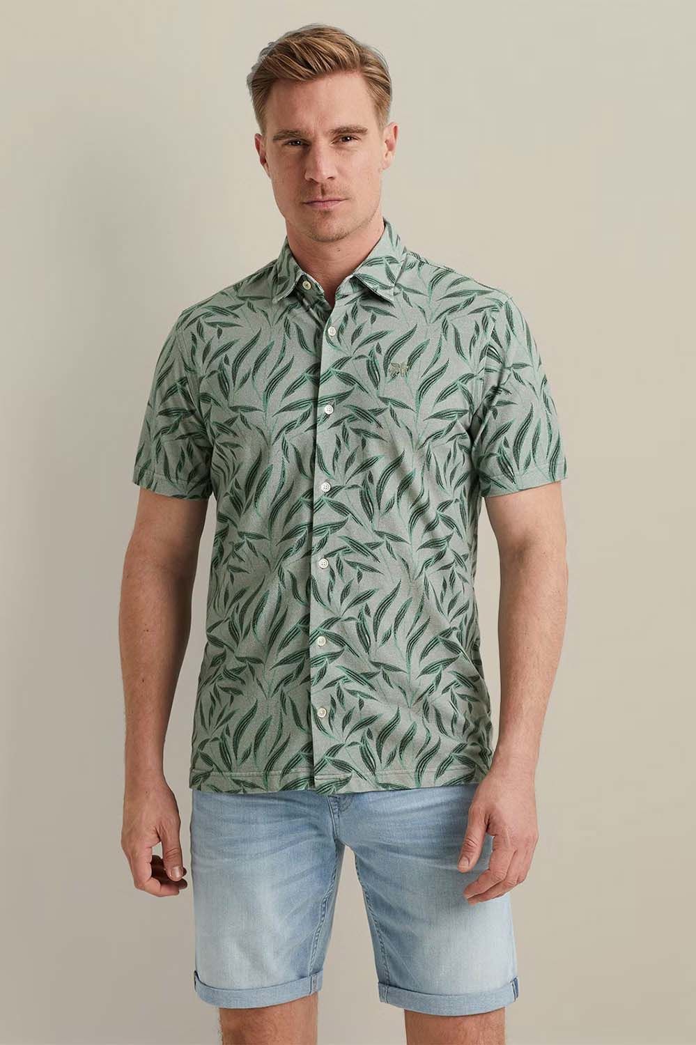 Vanguard Short Sleeve Shirt Print on pique Bruin