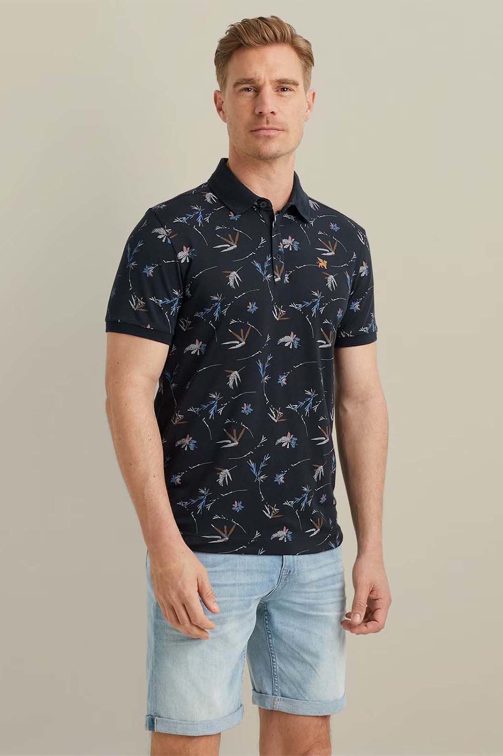 Vanguard Short sleeve polo stretch pique bl Blauw