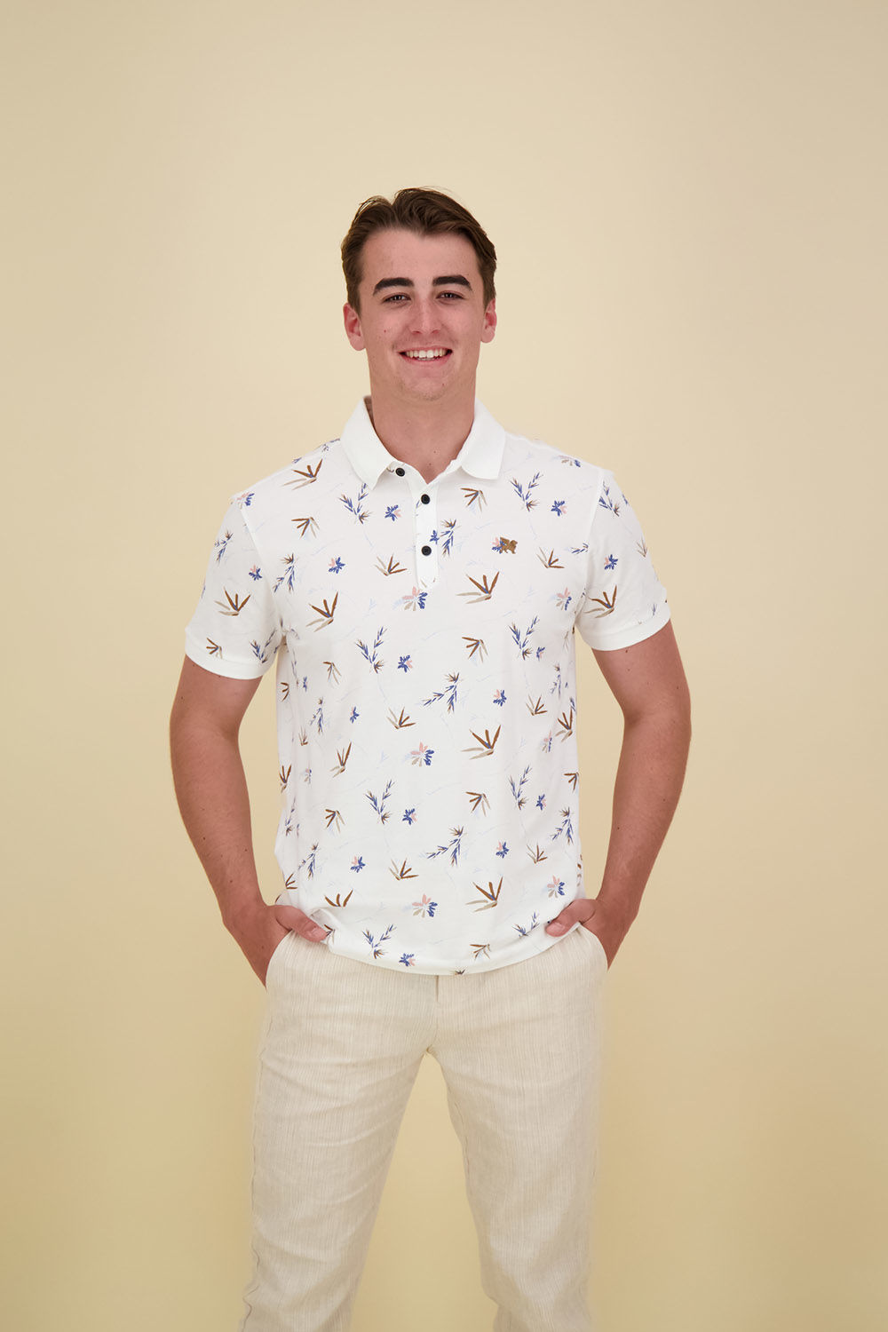 Vanguard Short sleeve polo stretch pique bl Wit