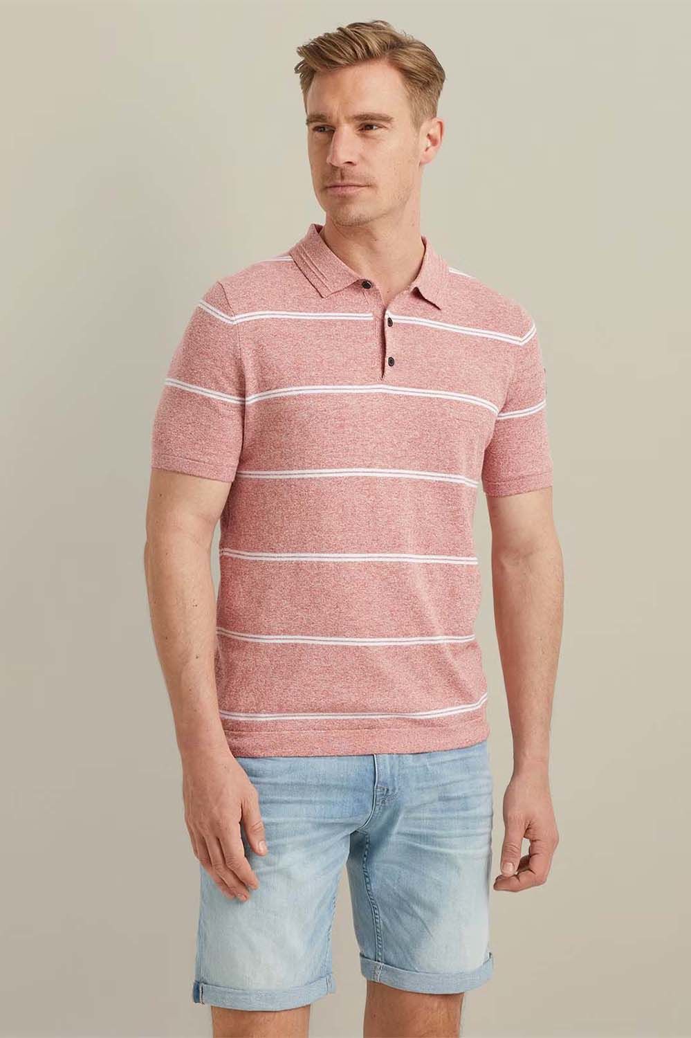 Vanguard Short sleeve polo cotton linen ble Zwart