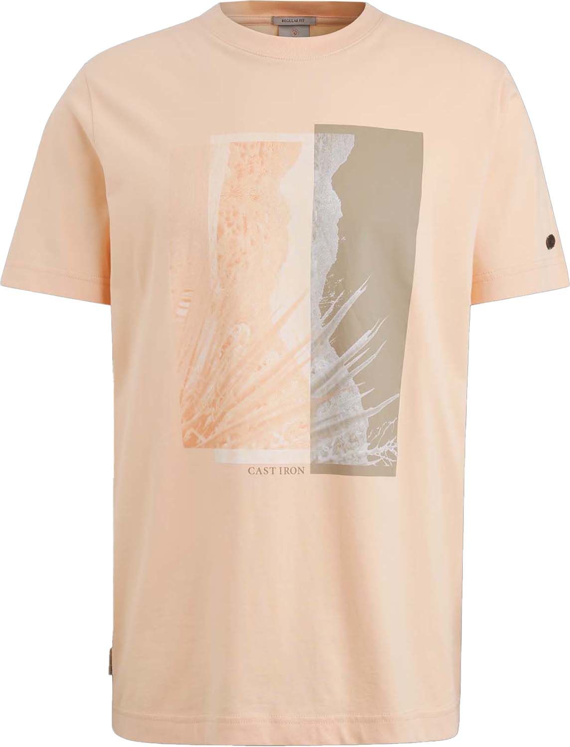 Cast Iron Short sleeve r-neck regular fit si Oranje