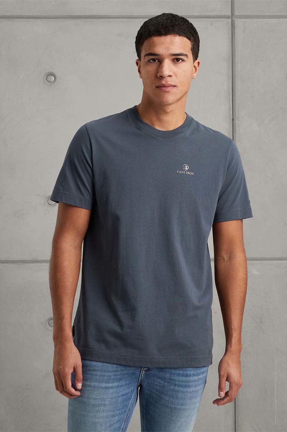Cast Iron Short sleeve r-neck regular fit si Blauw