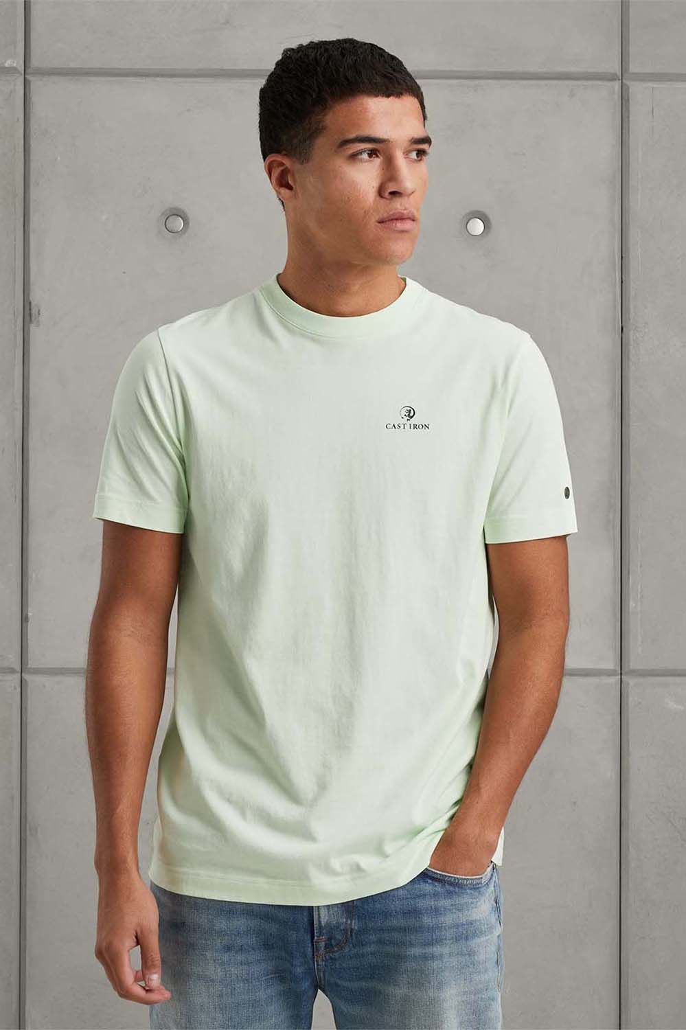 Cast Iron Short sleeve r-neck regular fit si Groen