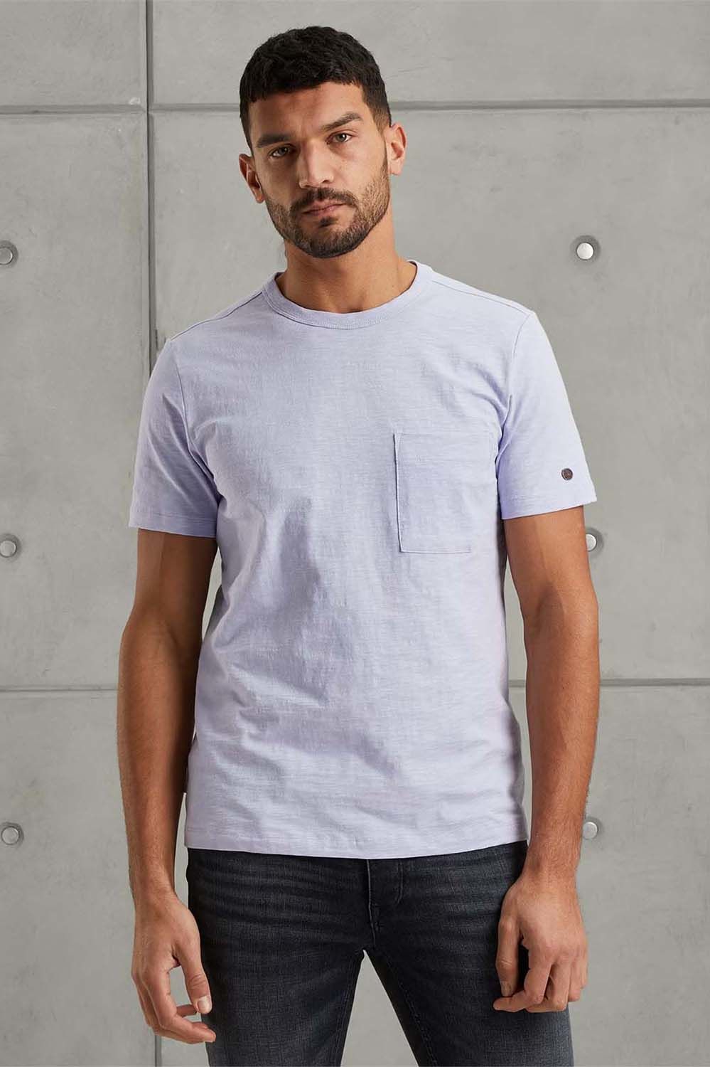 Cast Iron Short sleeve r-neck regular fit co Paars
