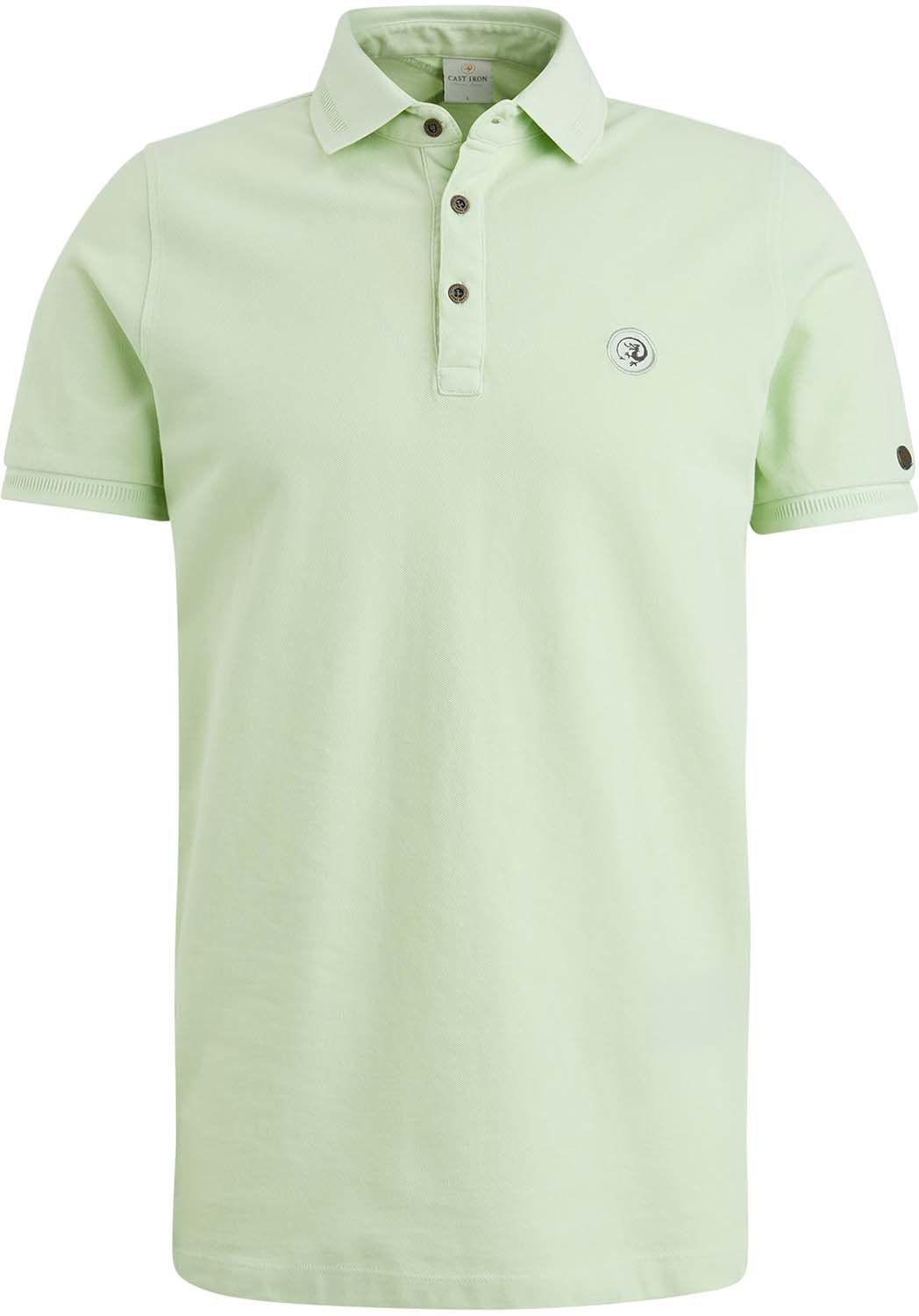 Cast Iron Short sleeve polo pique garment dy Groen