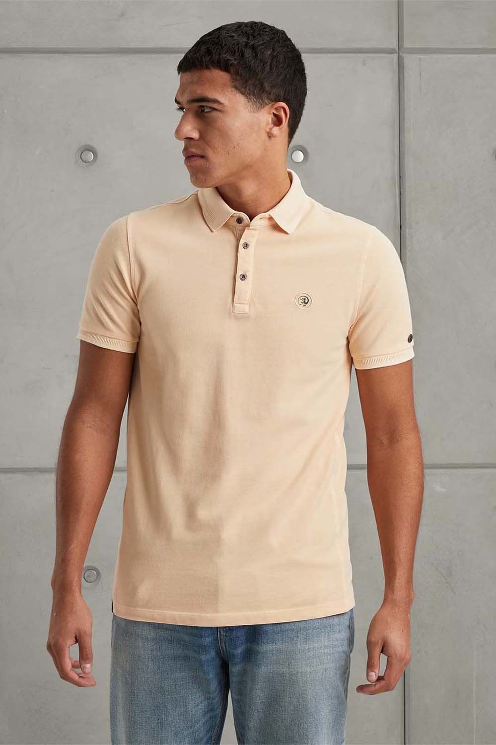 Cast Iron Short sleeve polo pique garment dy Oranje