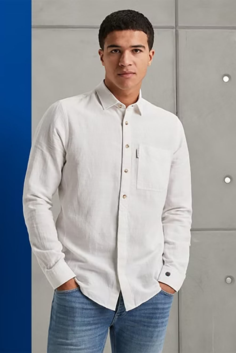Cast Iron Long Sleeve Shirt Co Li Dobby Wit