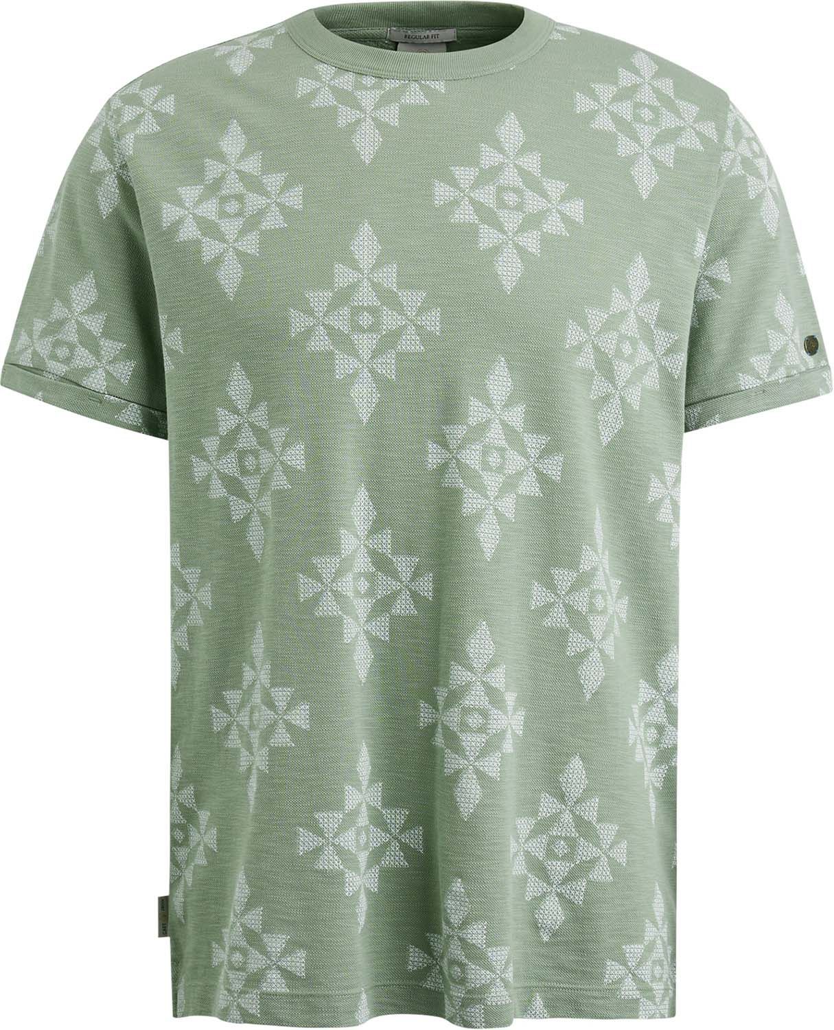 Cast Iron Short sleeve r-neck regular fit co Groen