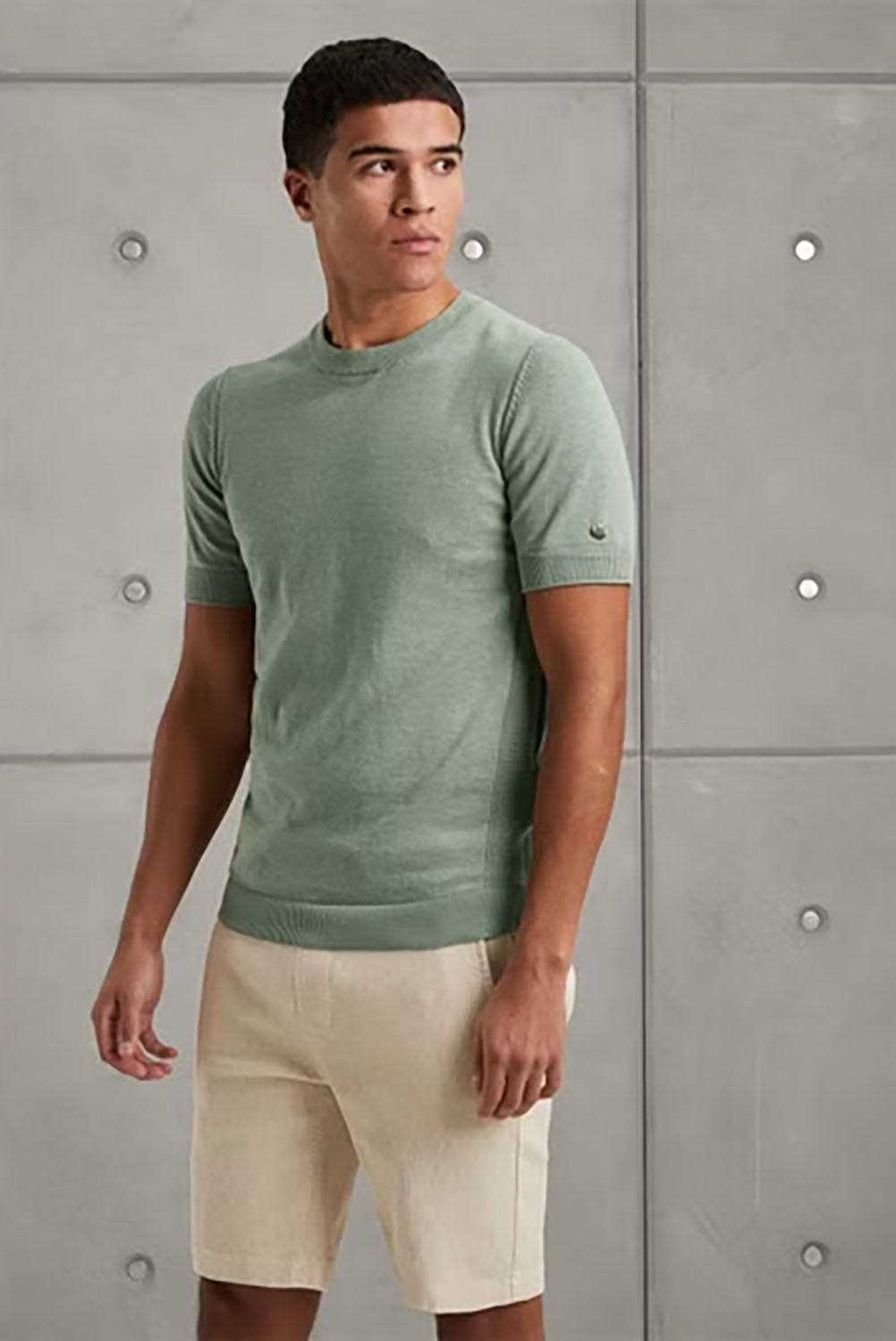 Cast Iron Crewneck cotton slub Groen