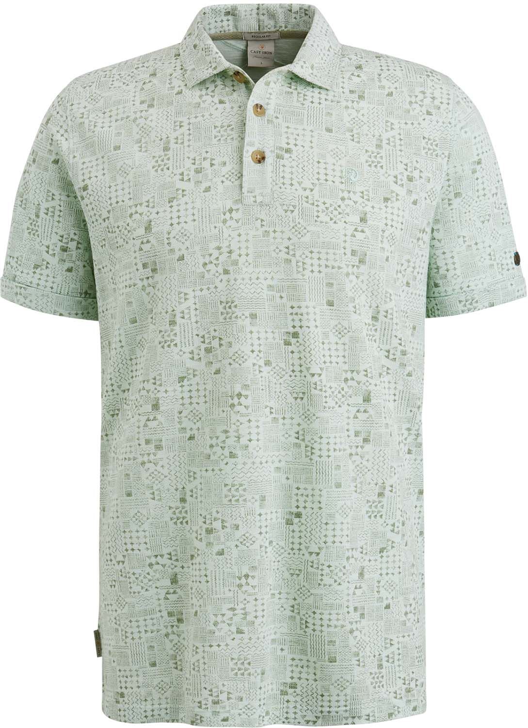 Cast Iron Short sleeve polo regular fit slub Blauw