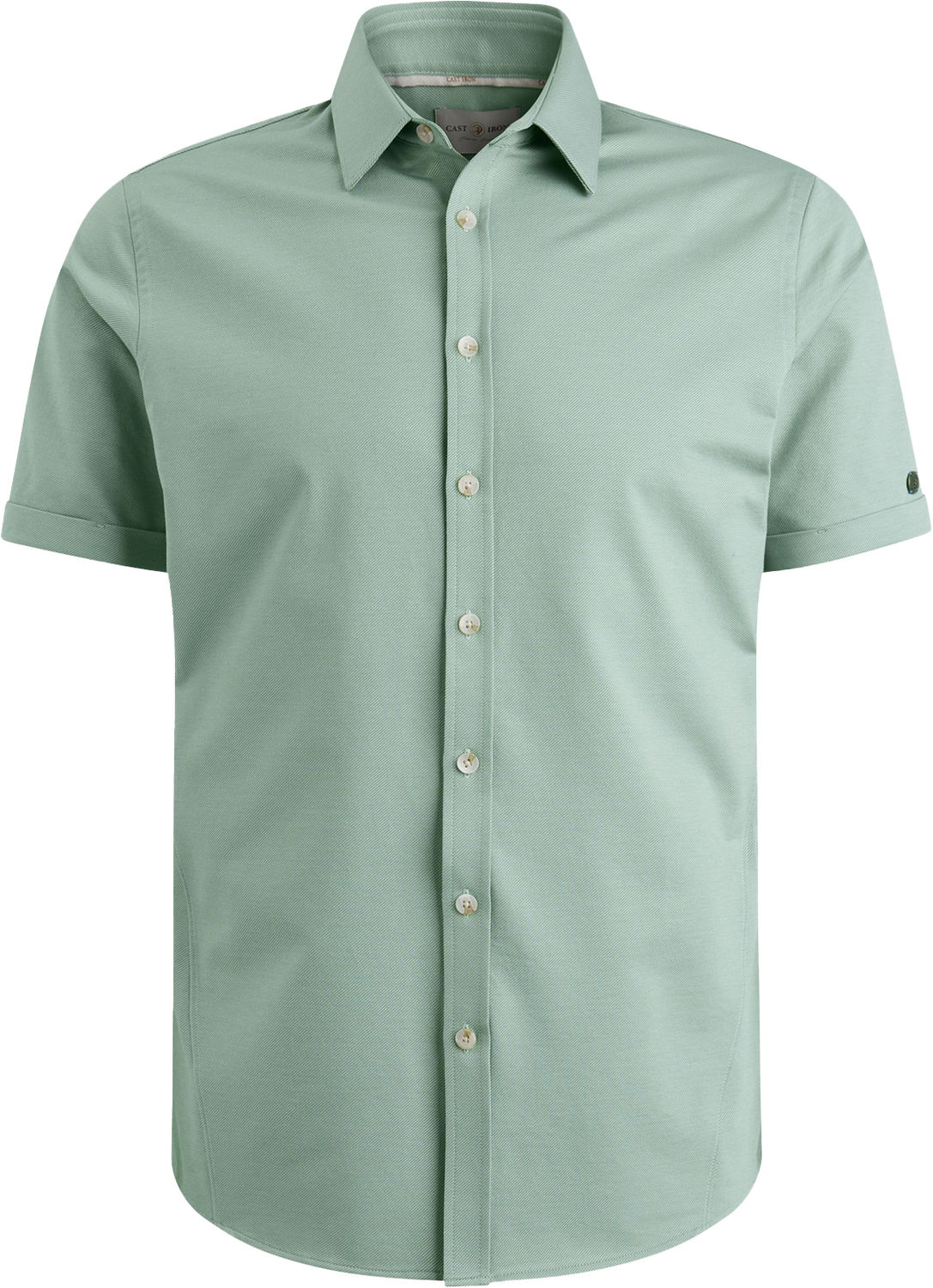 Cast Iron Short Sleeve Shirt Twill Jersey 2 Grijs