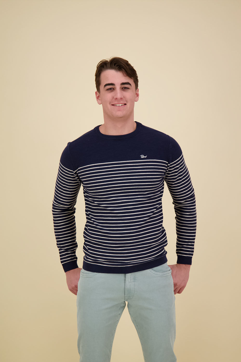 Petrol Men Knitwear Round Neck Basic Blauw
