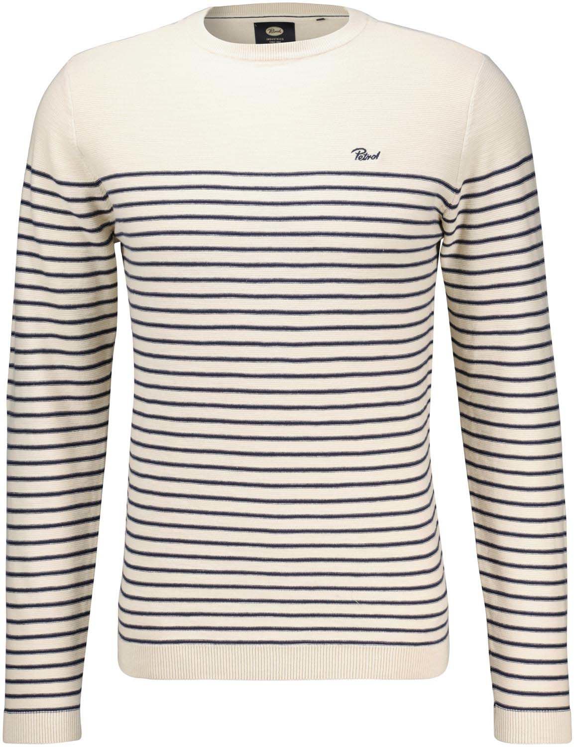 Petrol Men Knitwear Round Neck Basic Wit