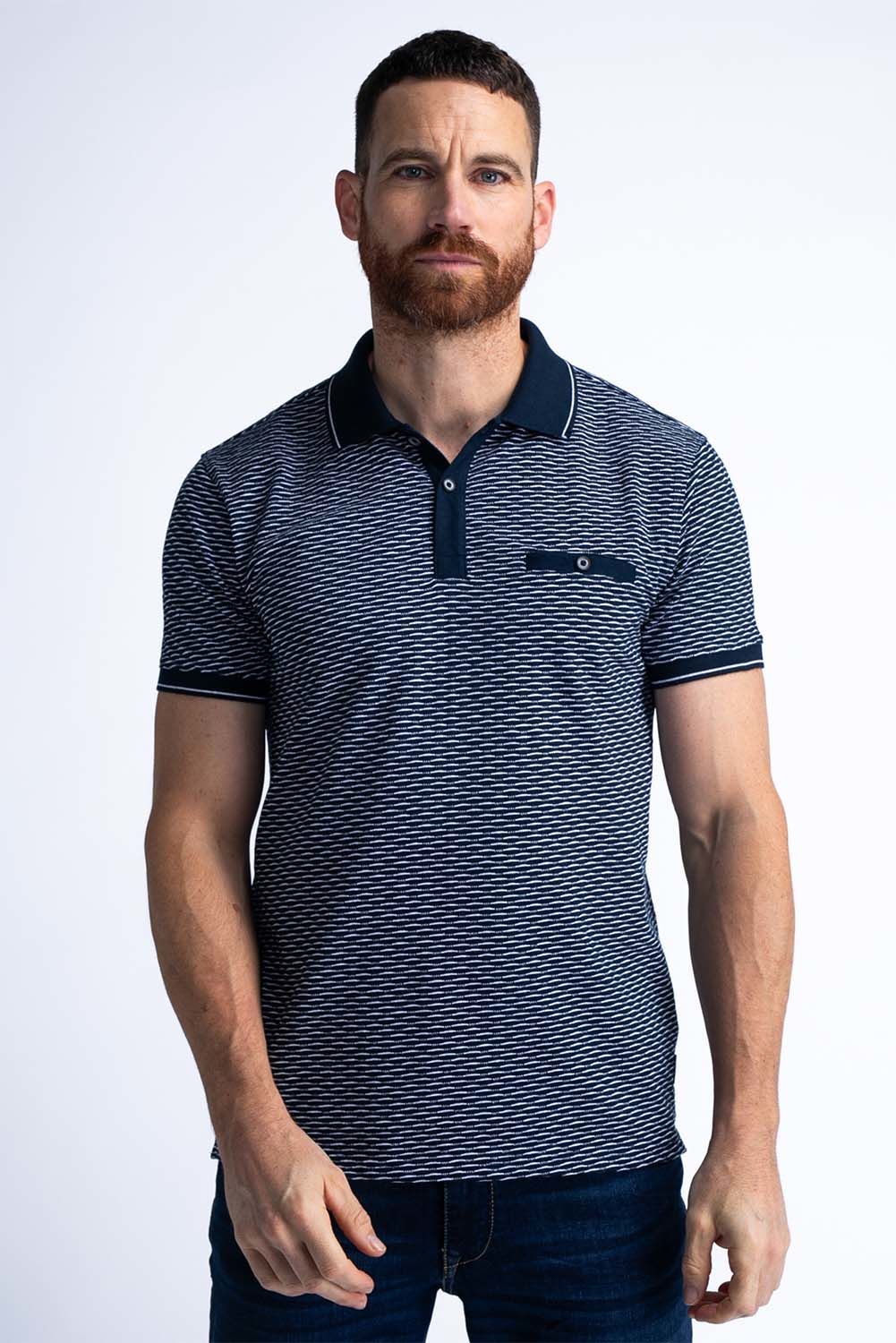 Petrol Men Polo Short Sleeve Blauw