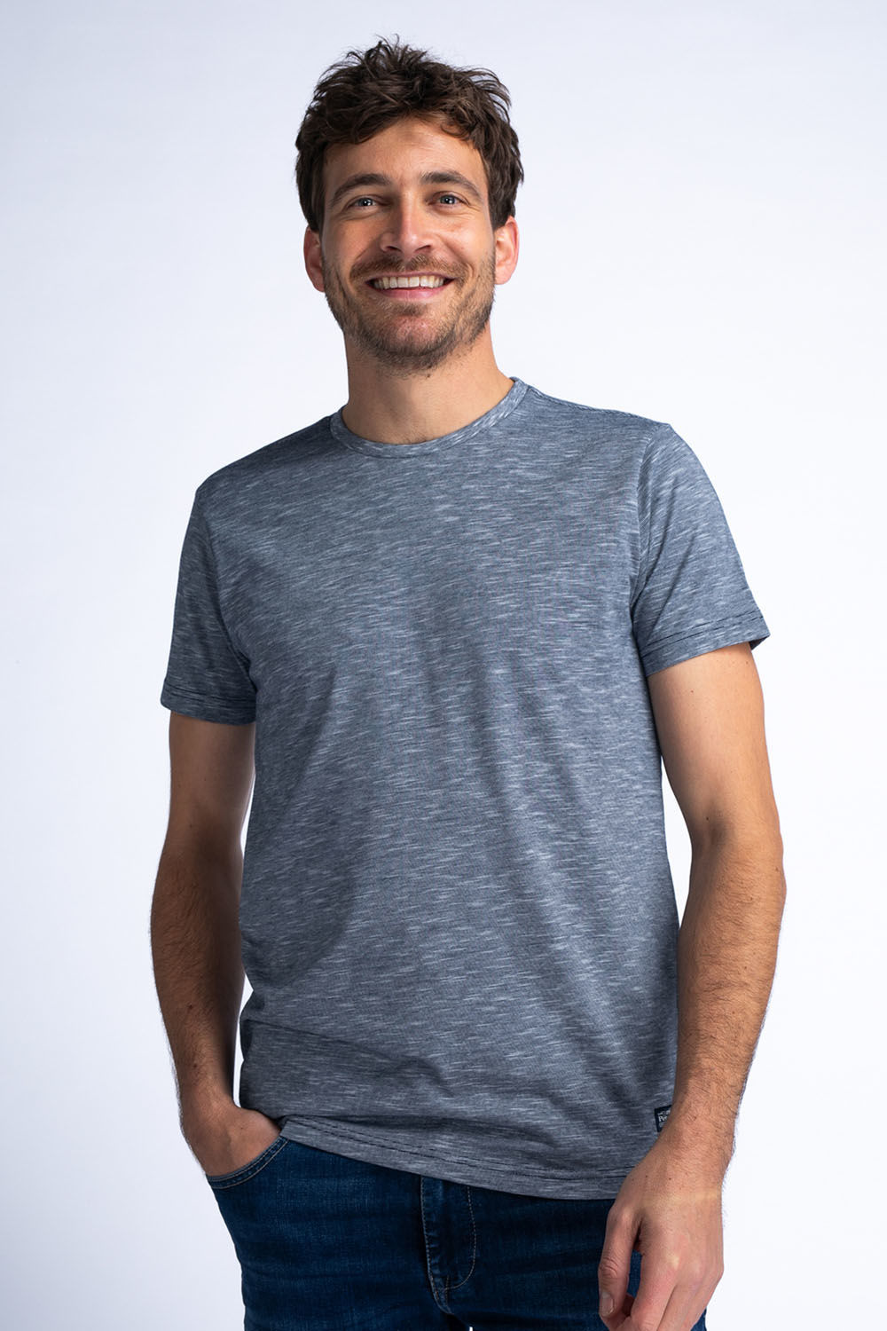 Petrol T-Shirt SS Classic Print Blauw