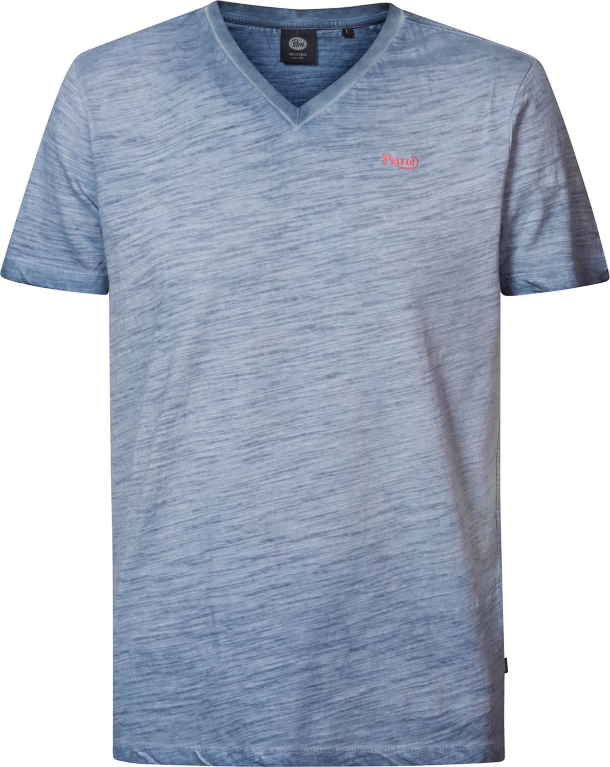 Petrol T-Shirt V-Neck Blauw