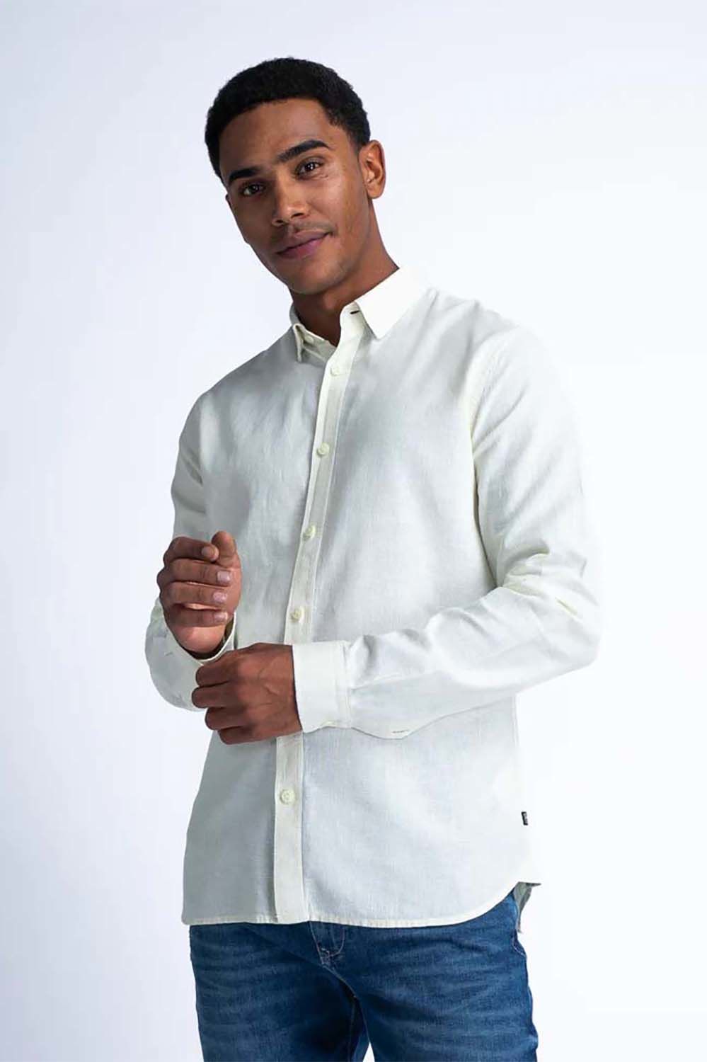 Petrol Overhemd Long Sleeve Uni Geel