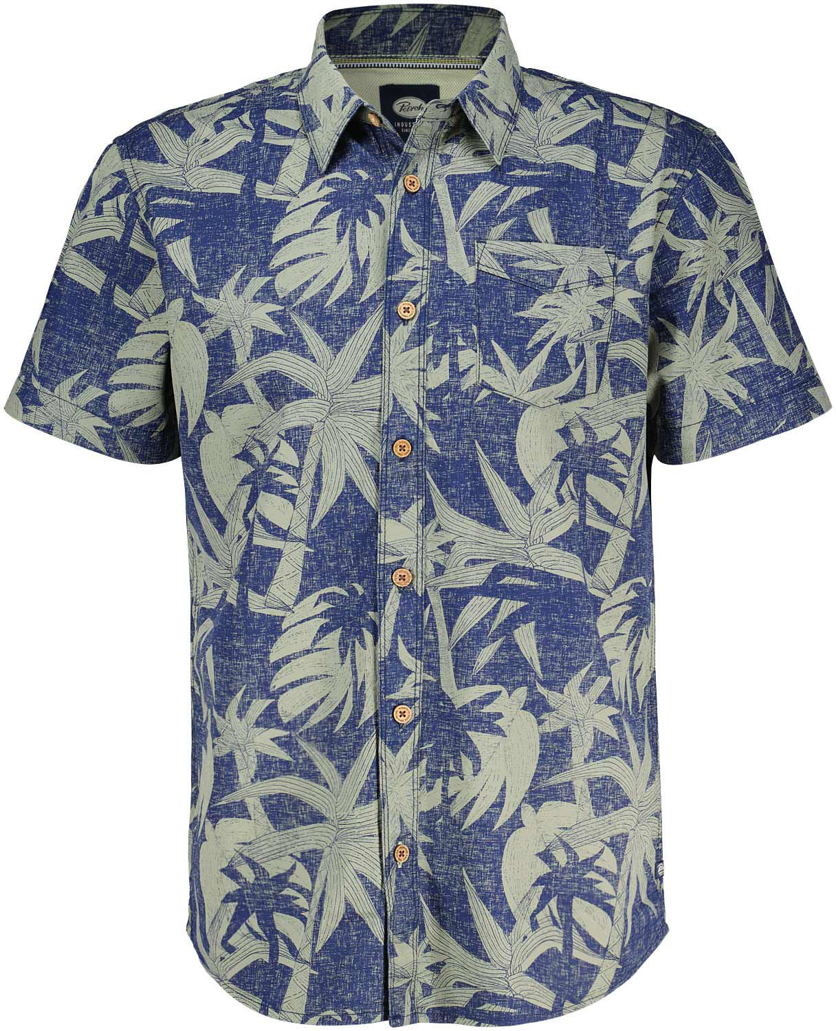 Petrol Overhemd Short Sleeve AOP Groen