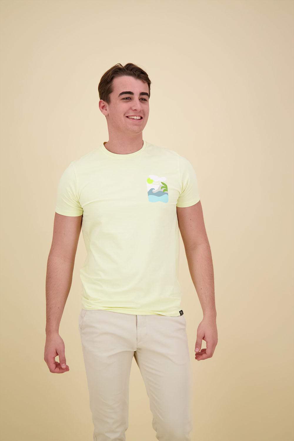 Petrol T-Shirt SS Geel