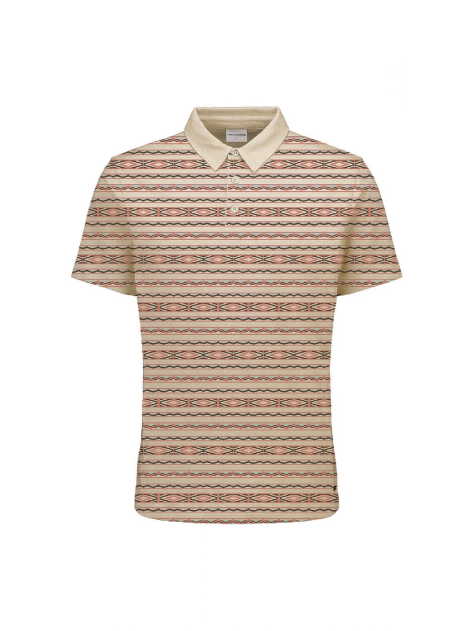No Excess Polo Multi Coloured Jacquard Oranje
