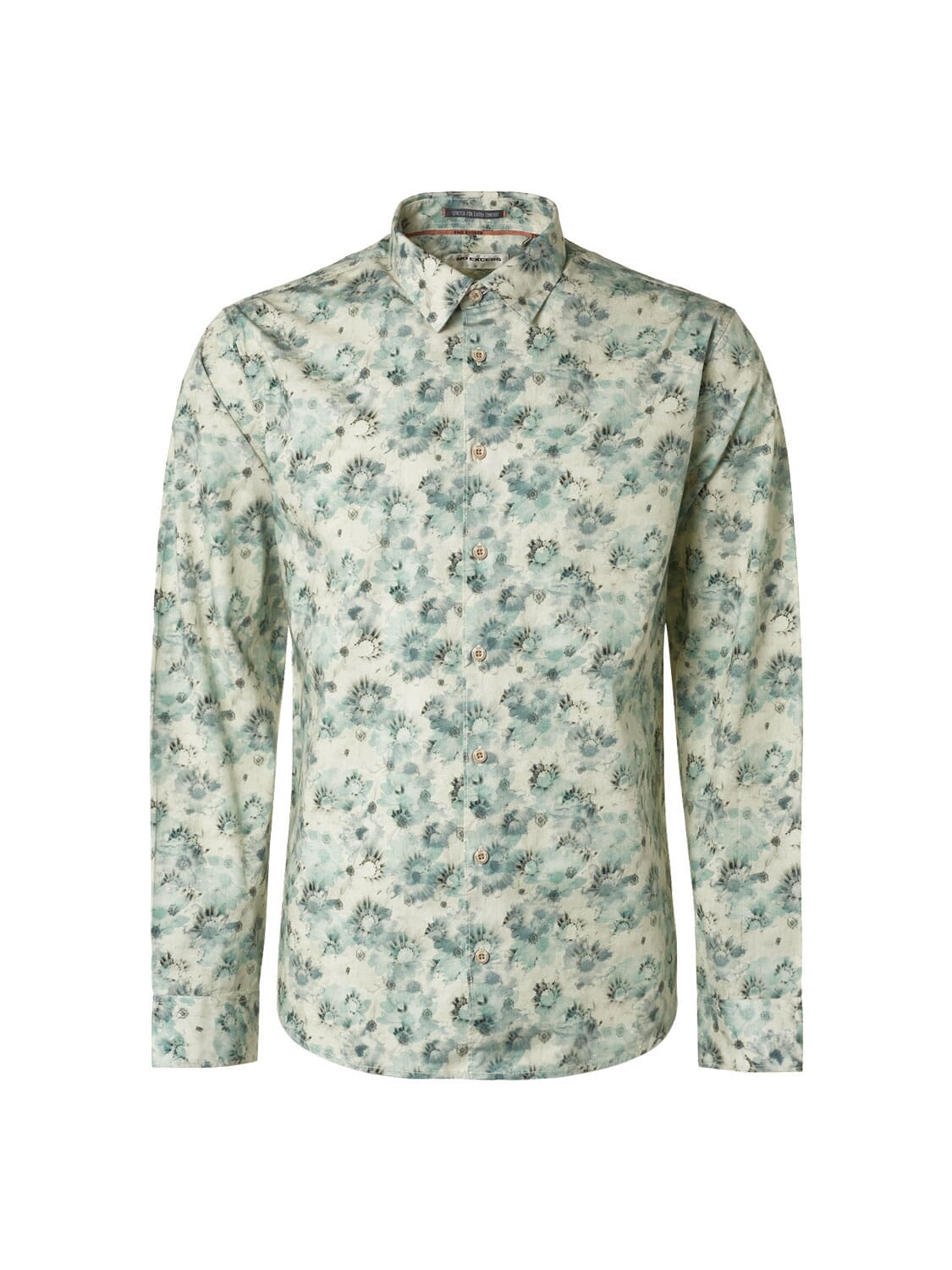No Excess Overhemd Allover Print Blauw