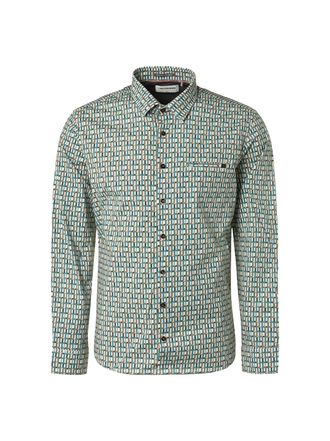 No Excess Overhemd Allover Printed Grijs