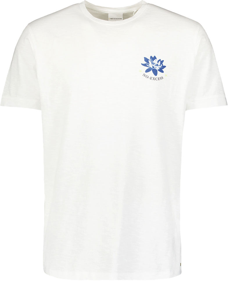 No Excess T-Shirt Crewneck Placed Prints Garm Wit