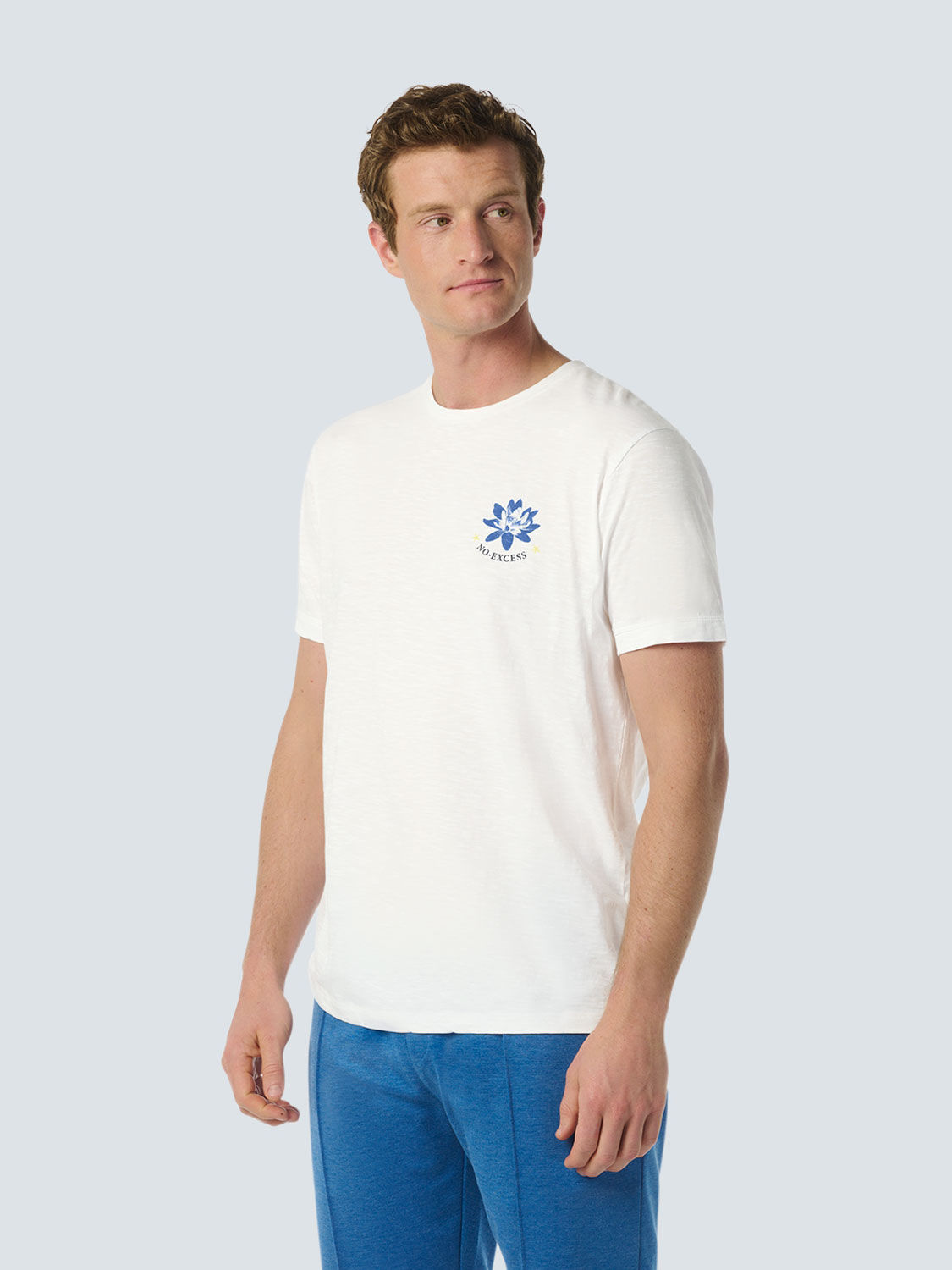 No Excess T-Shirt Crewneck Placed Prints Garm Wit