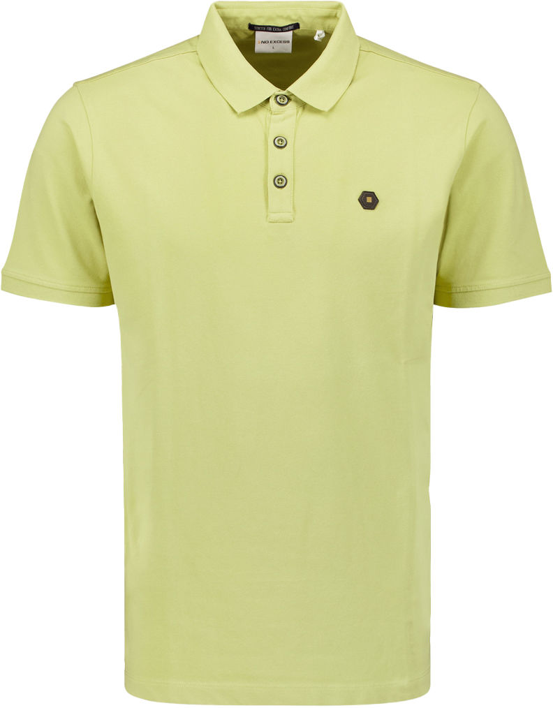 No Excess Polo Pique Garment Dyed Lime
