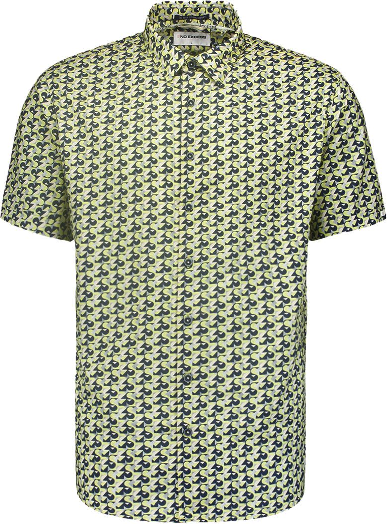 Shirt Short Sleeve Allover Printed Lime