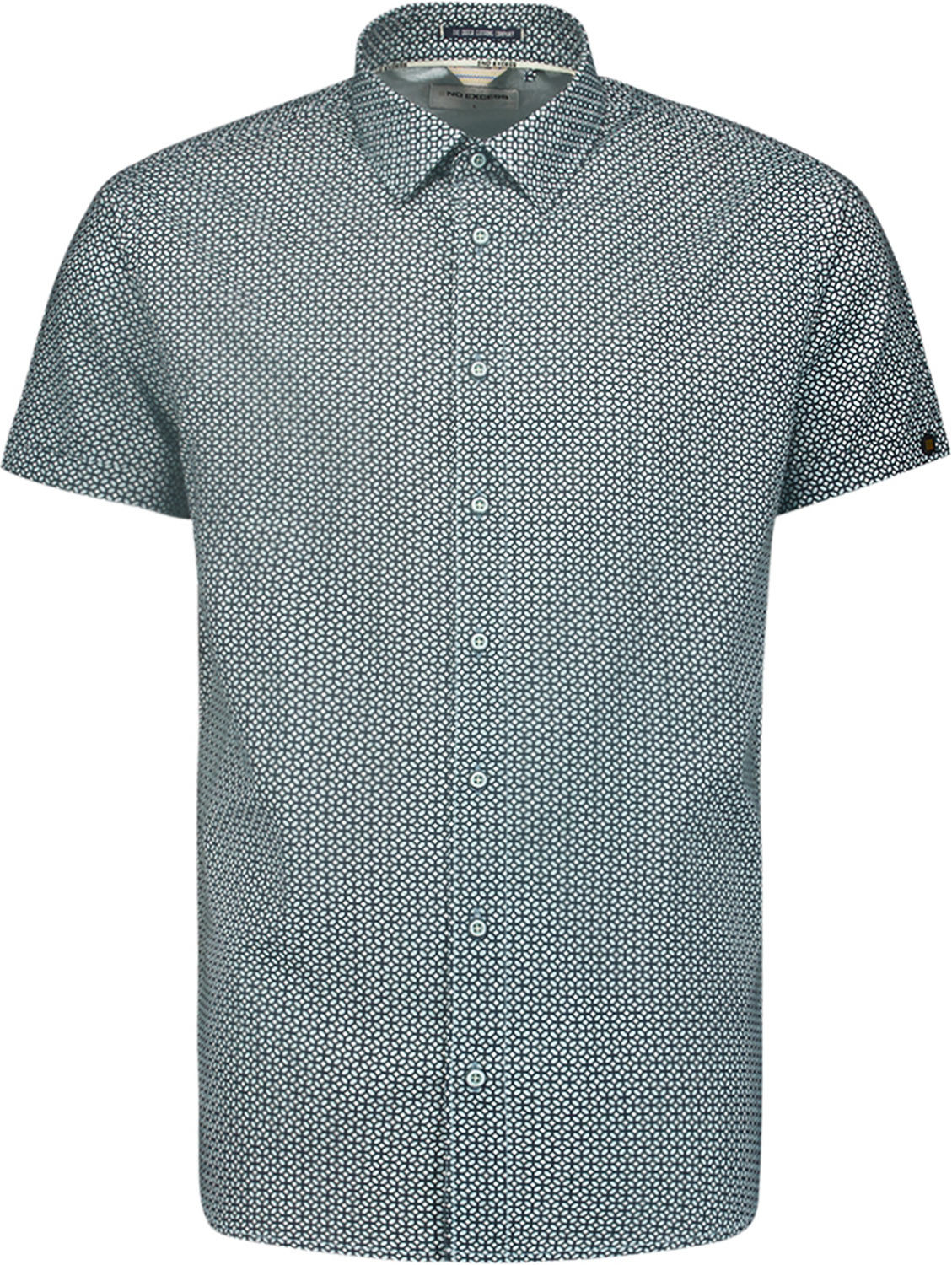 No Excess Shirt Short Sleeve Allover Printed Blauw