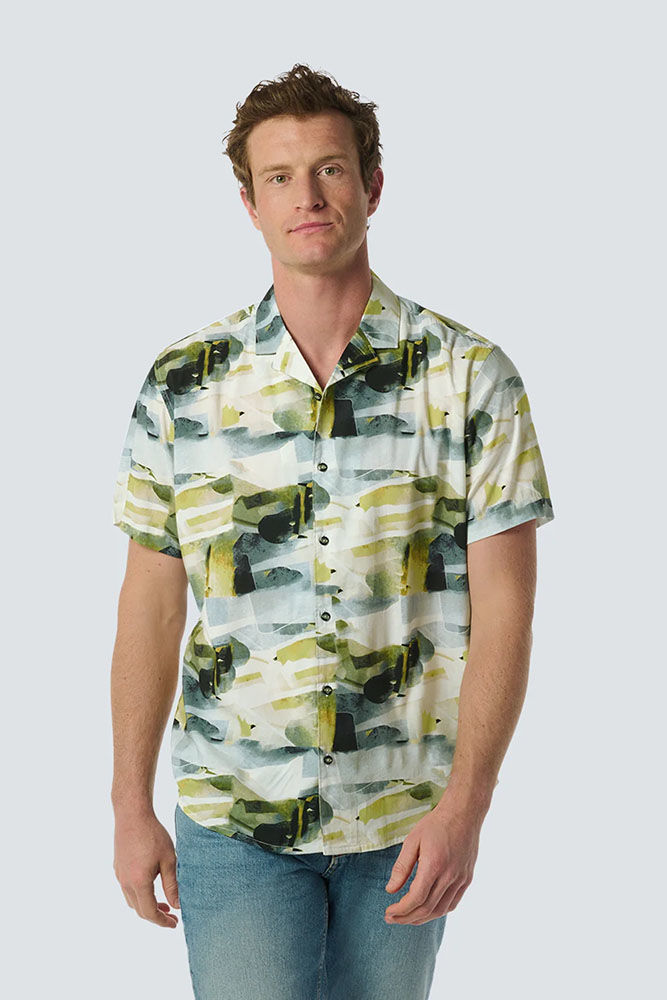 No Excess Shirt Short Sleeve Resort Collar Al Grijs