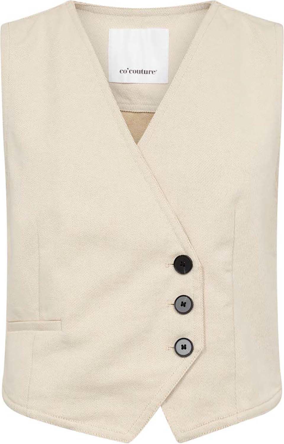Co'couture aries asym denim vest Beige