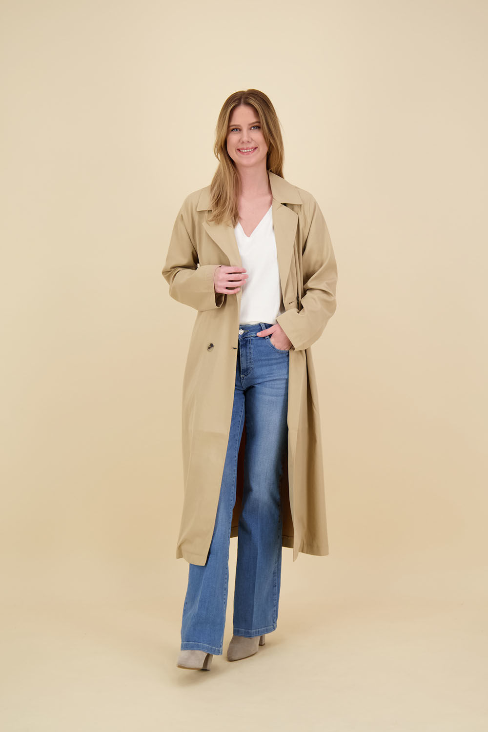 Vila Trenchcoat Jancine Bruin