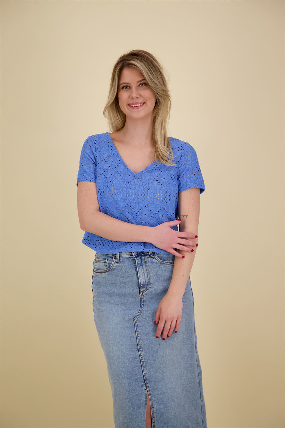 Object Top Feodora Blauw