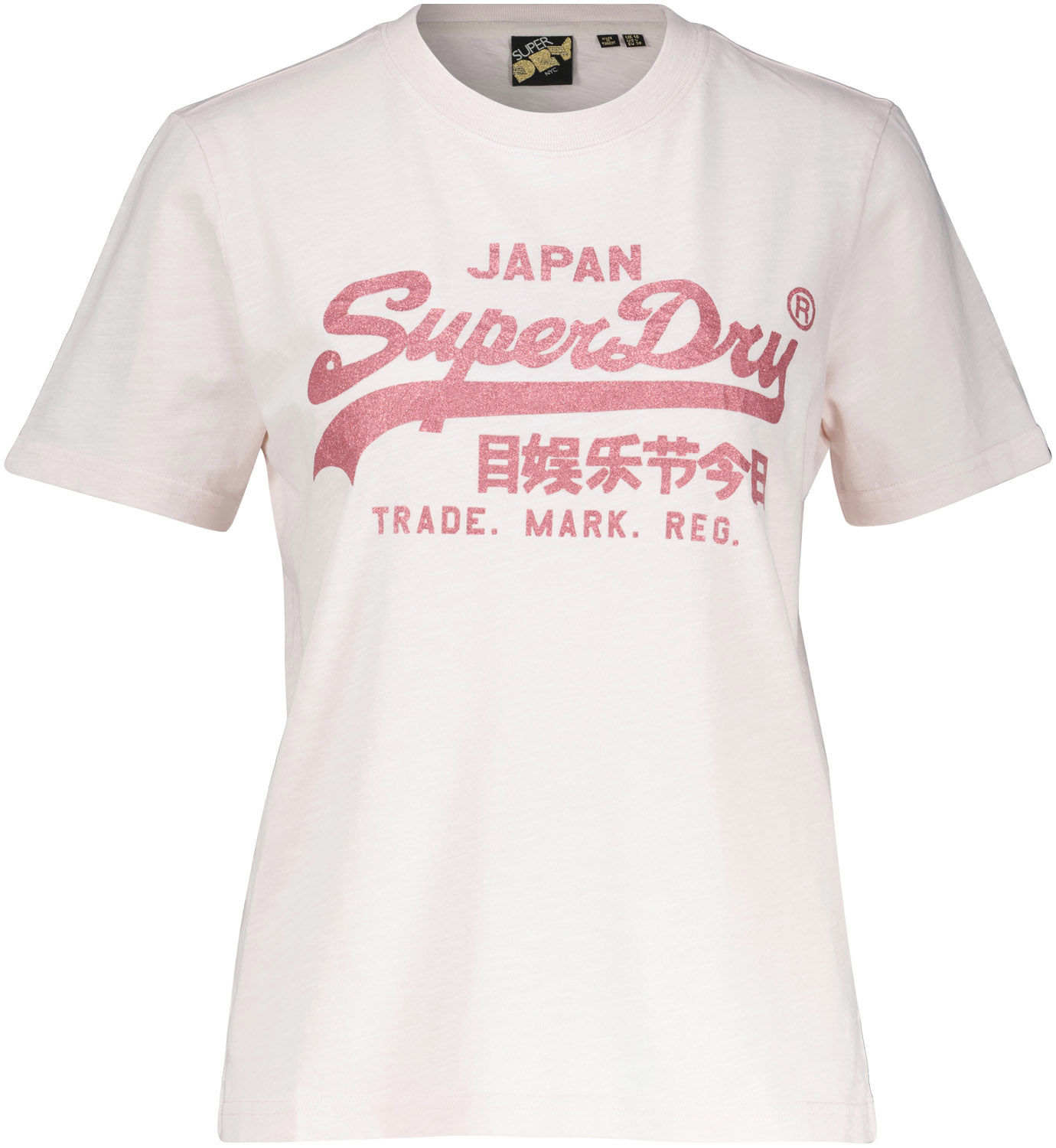Superdry T-shirt Metallic realxe Roze