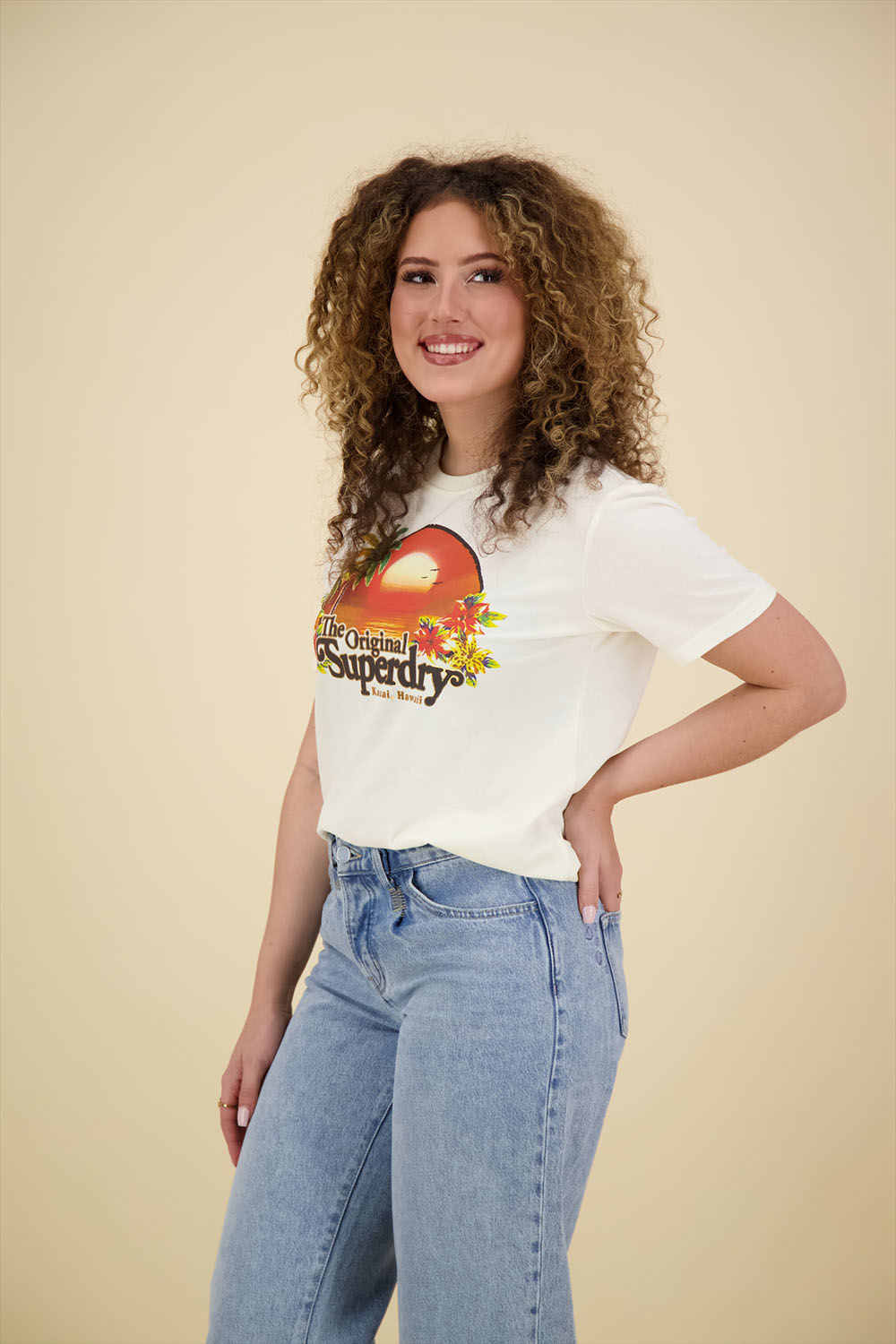 Superdry T-shirt Travel souvenier Wit