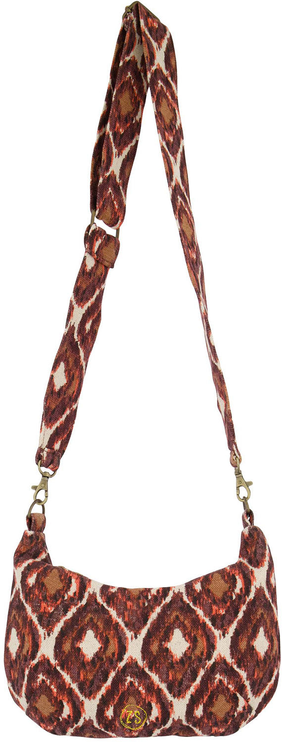 Zusss Schouder tasje Ikat print Bordeaux Rood