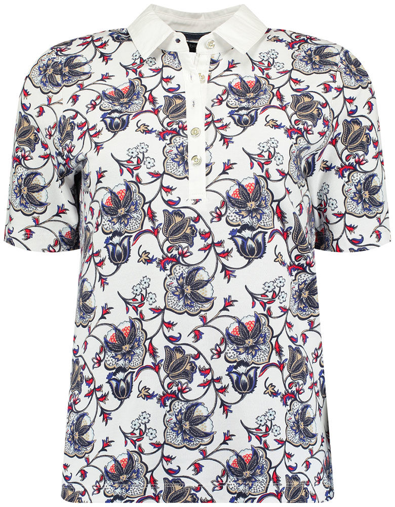 Bloomings polo shirt printed Wit