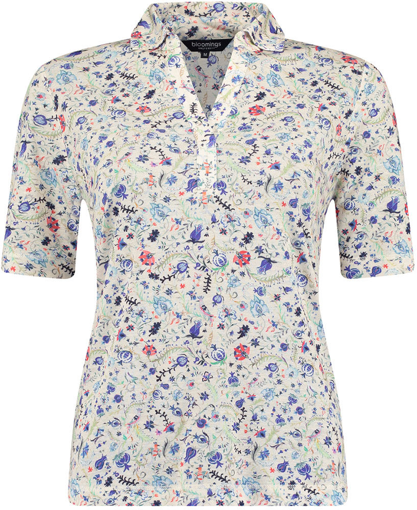 Bloomings polo shirt printed Blauw