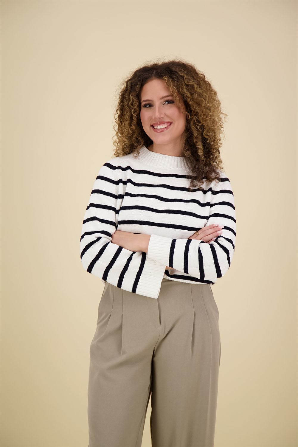 Question pull stripe/solid Wit