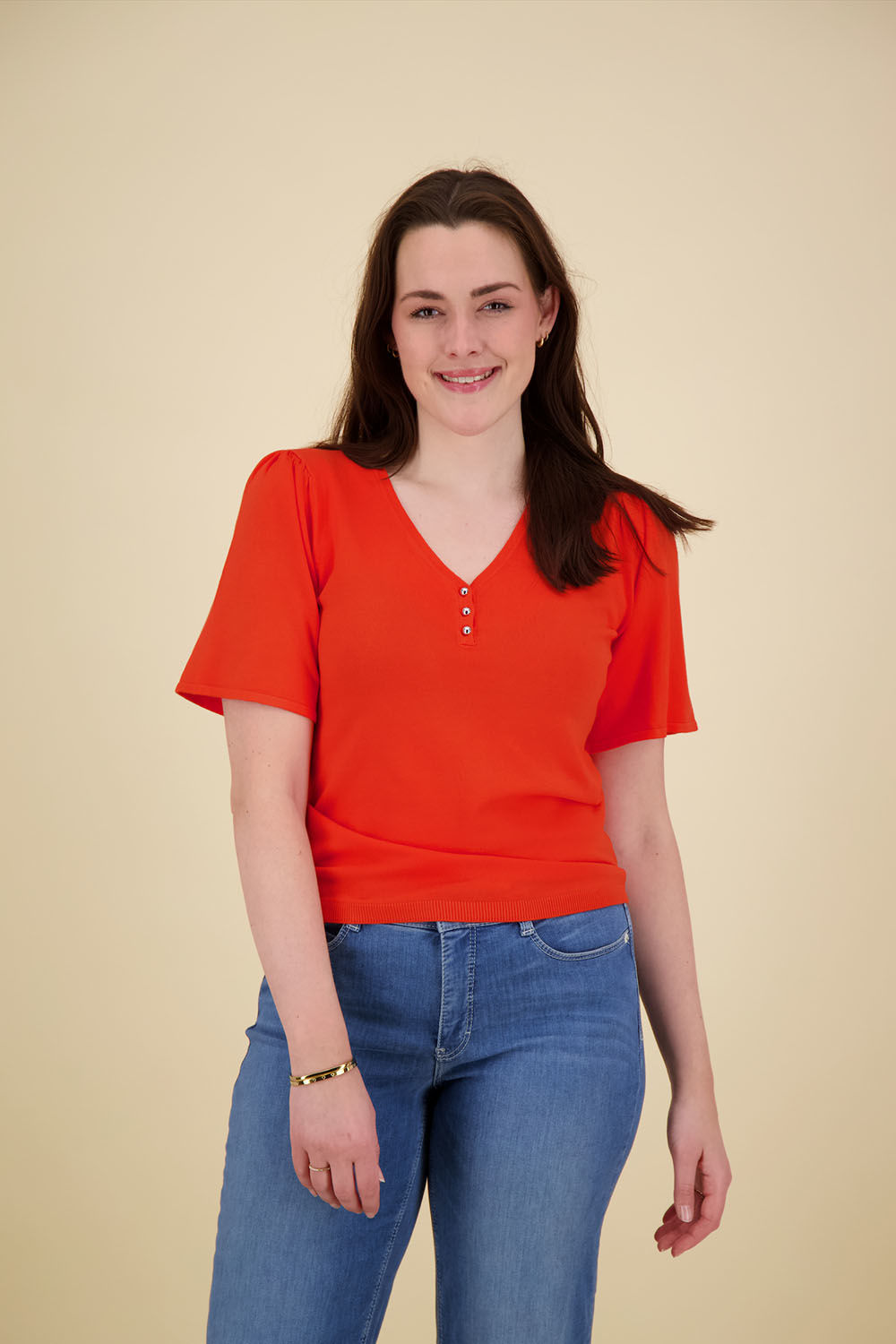 Question pull vneck wide sleeve Oranje