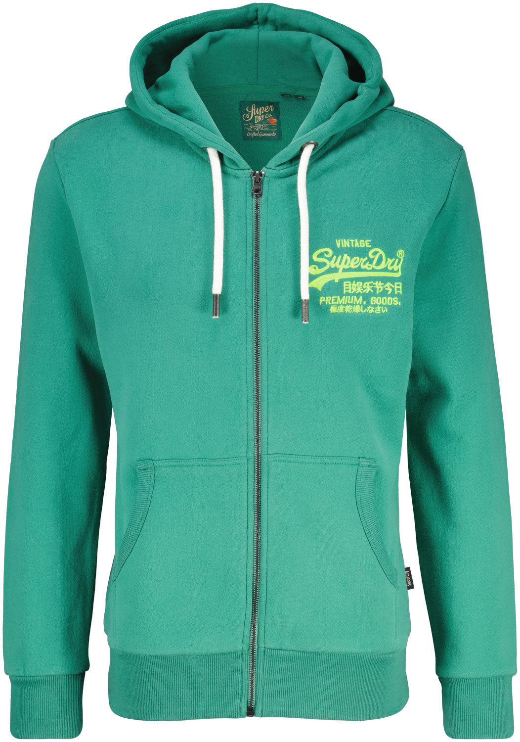 Superdry neon vintage logo zip hoodie Groen