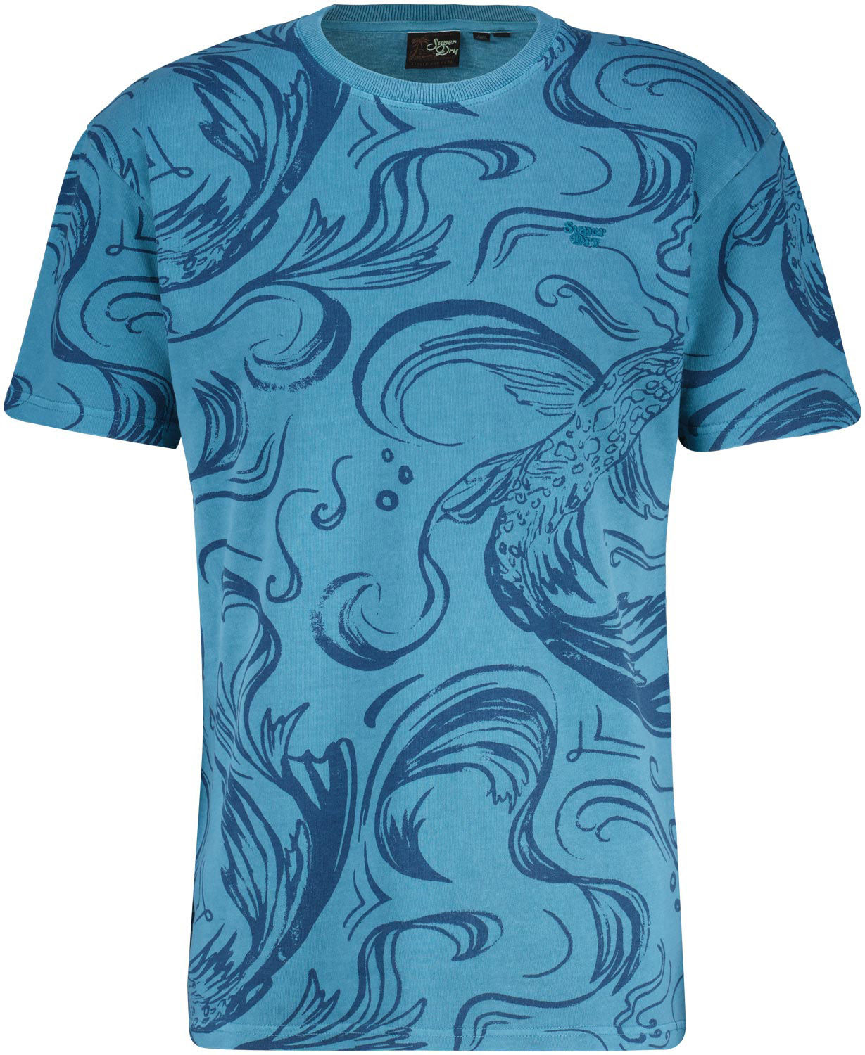 T-shirt Vintage printed Blauw