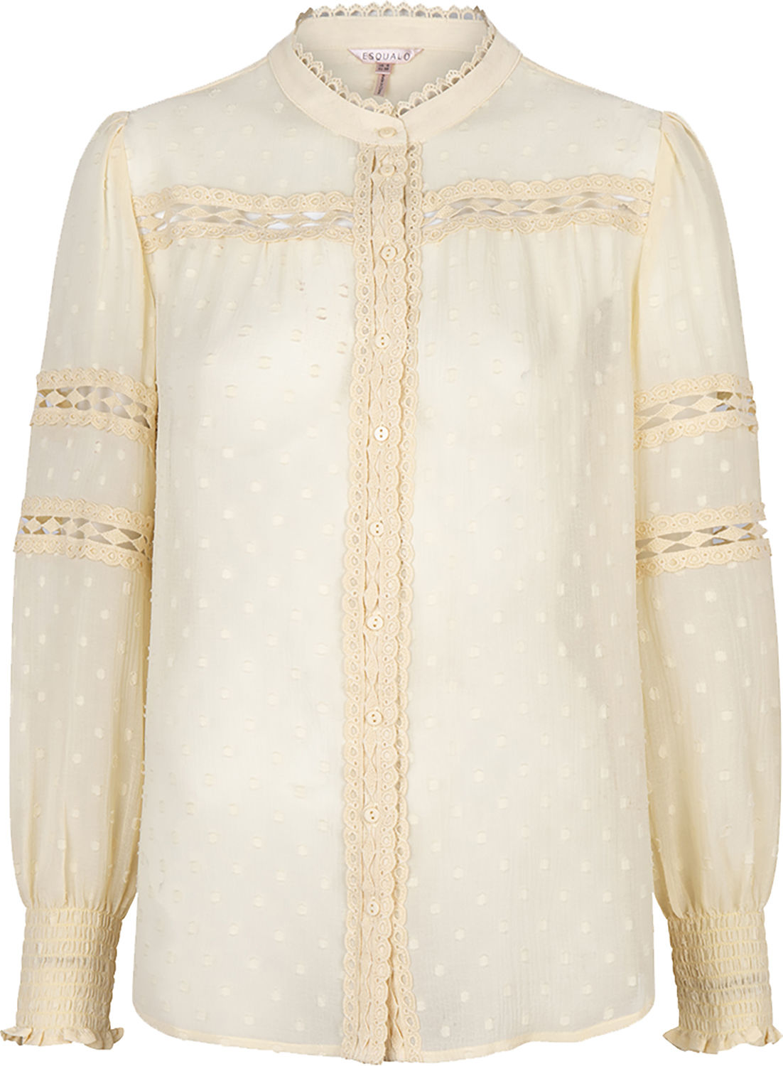 Esqualo Blouse lace plumetis Wit