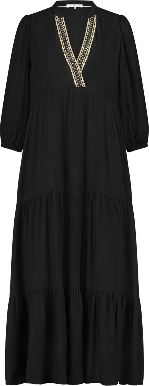 Nukus Jurk Sabrina Vneck Zwart