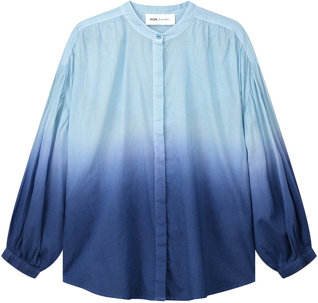Pom Amsterdam Blouse Faded Ink Blue Blauw