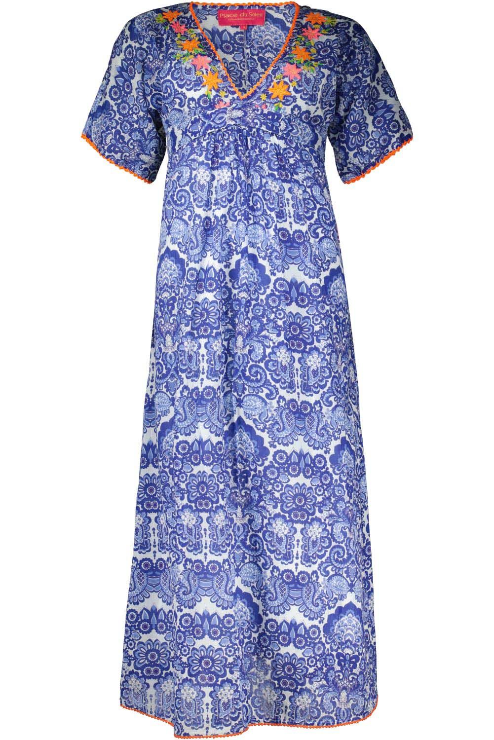 Place Du Soleil Dress ss Blauw