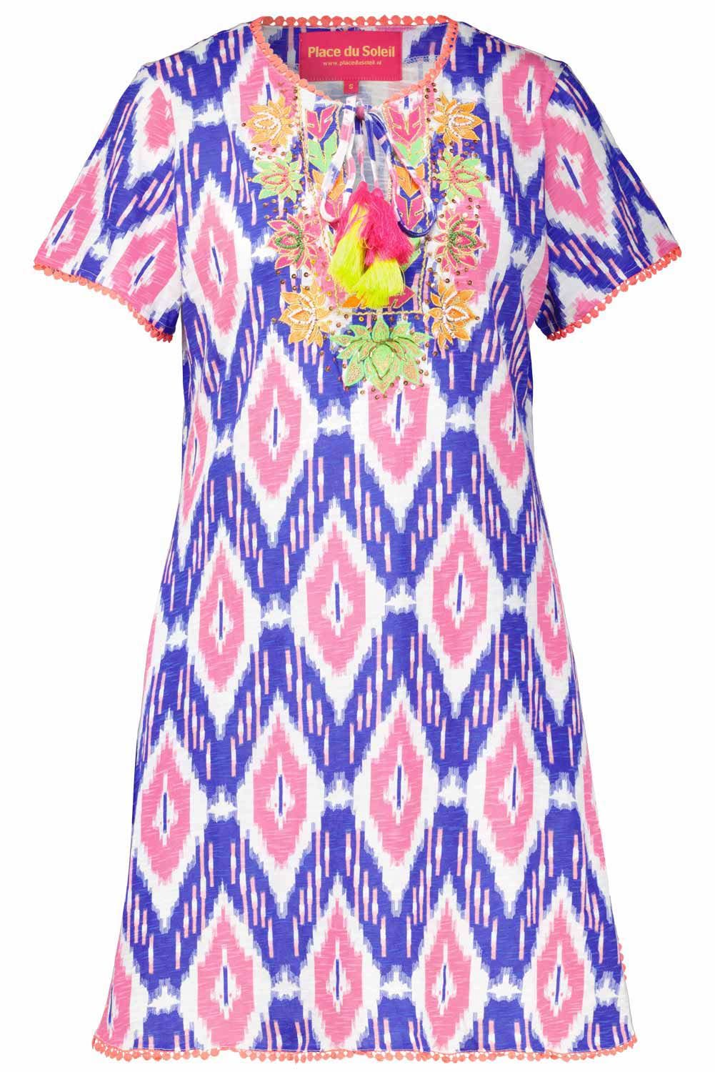 Place Du Soleil Dress ss Blauw